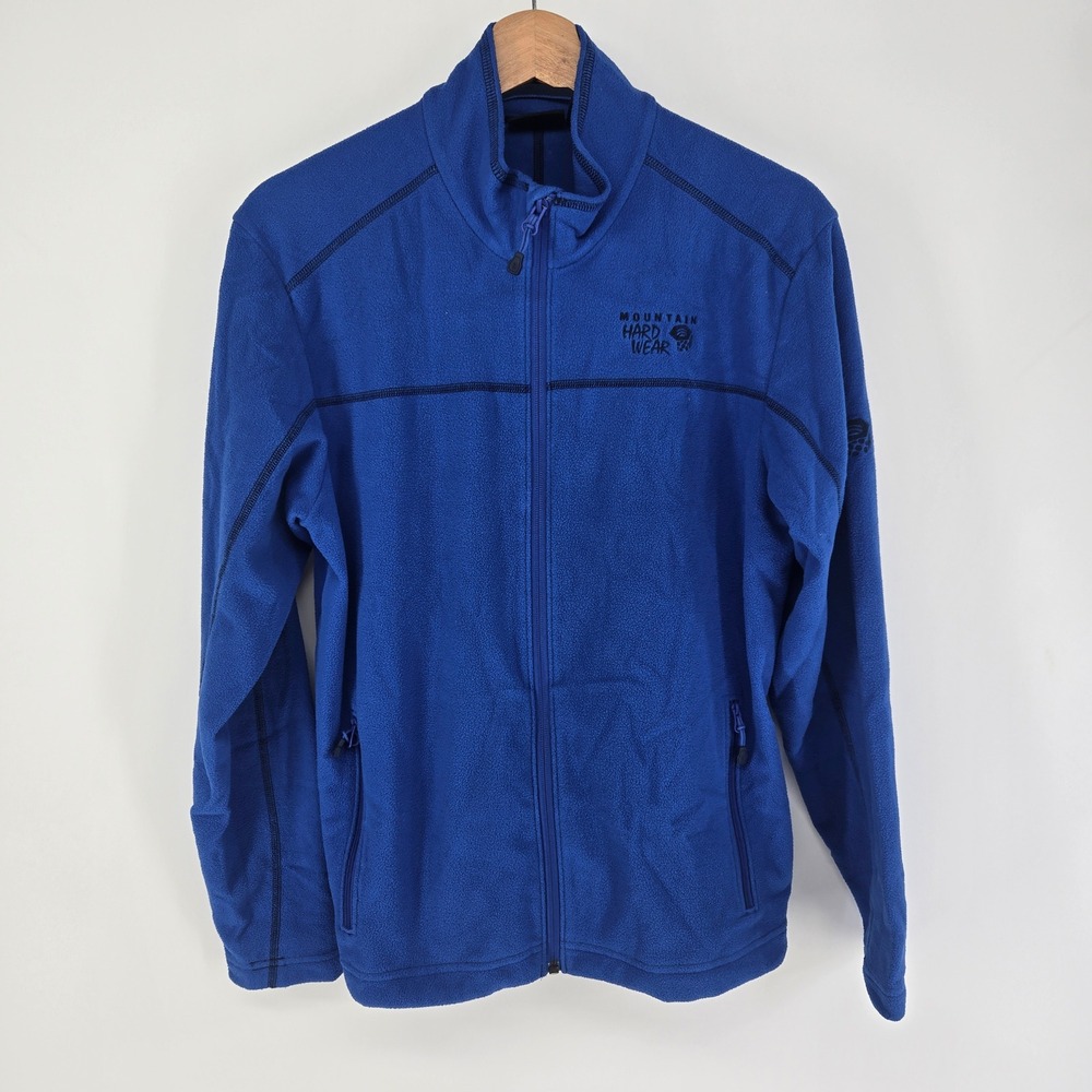 Mountain Hardwear Fleece Jacket Men S Blue Full Zip Lightweight Outdoor Hiking